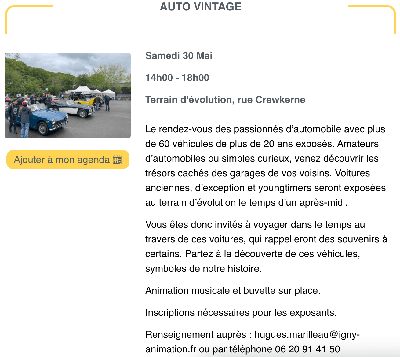 Vintage Auto Igny